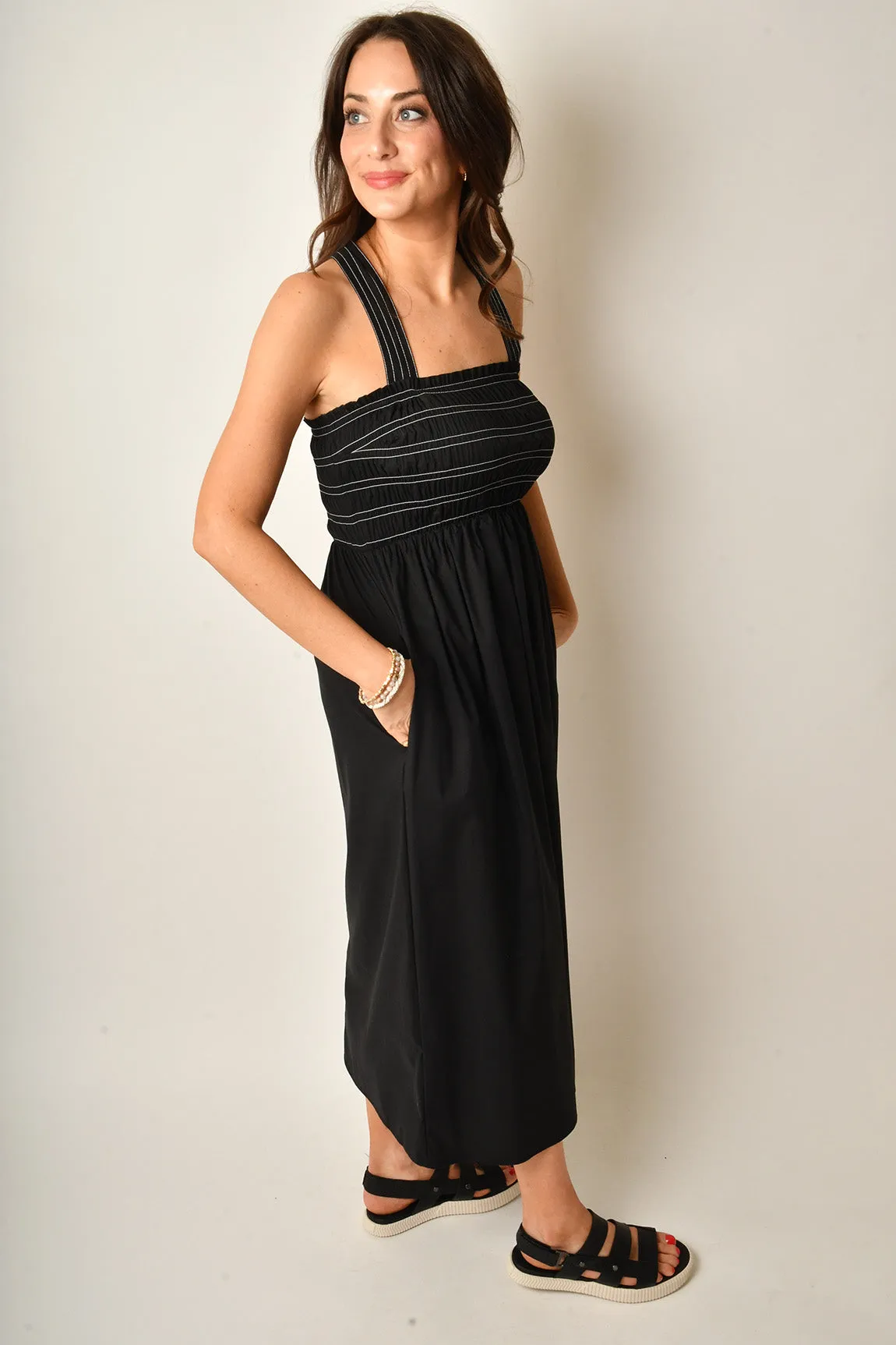 TWO WAY SMOCKED MIDI