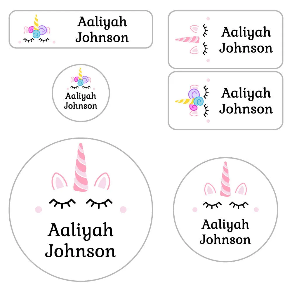Unicorn Preschool Labels Pack
