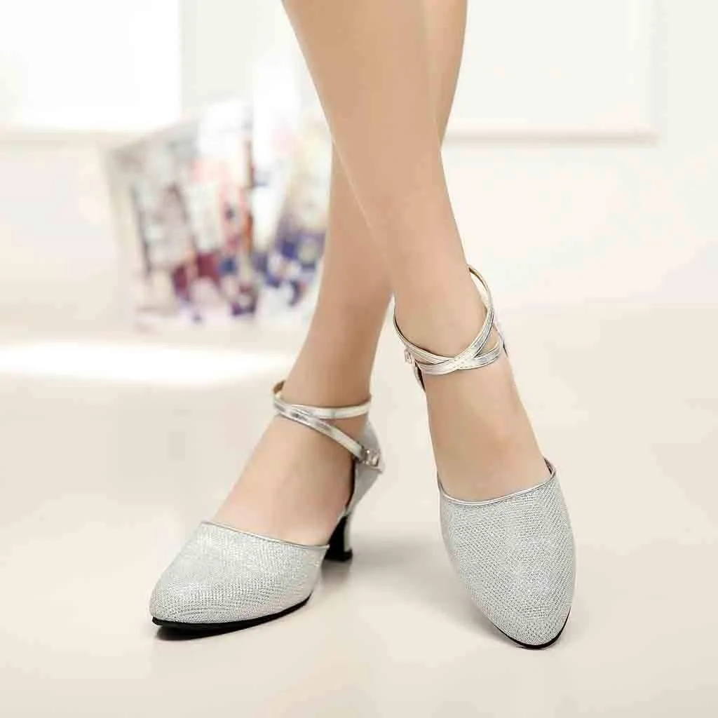 Women's Ballroom Tango Latin Dancing Shoes Sequins Shoes Social Dance Shoe 5 Apparel, 5.5
