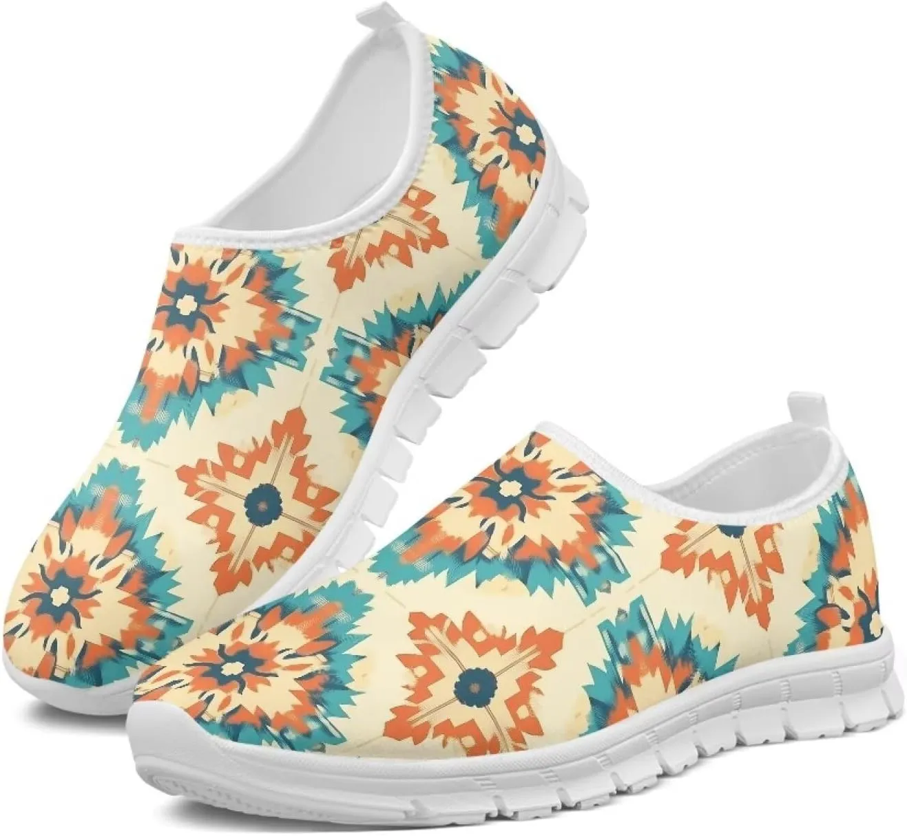 Women's Fashion Sneakers Slip On Walking Loafers Travel ShoesWhite Sole