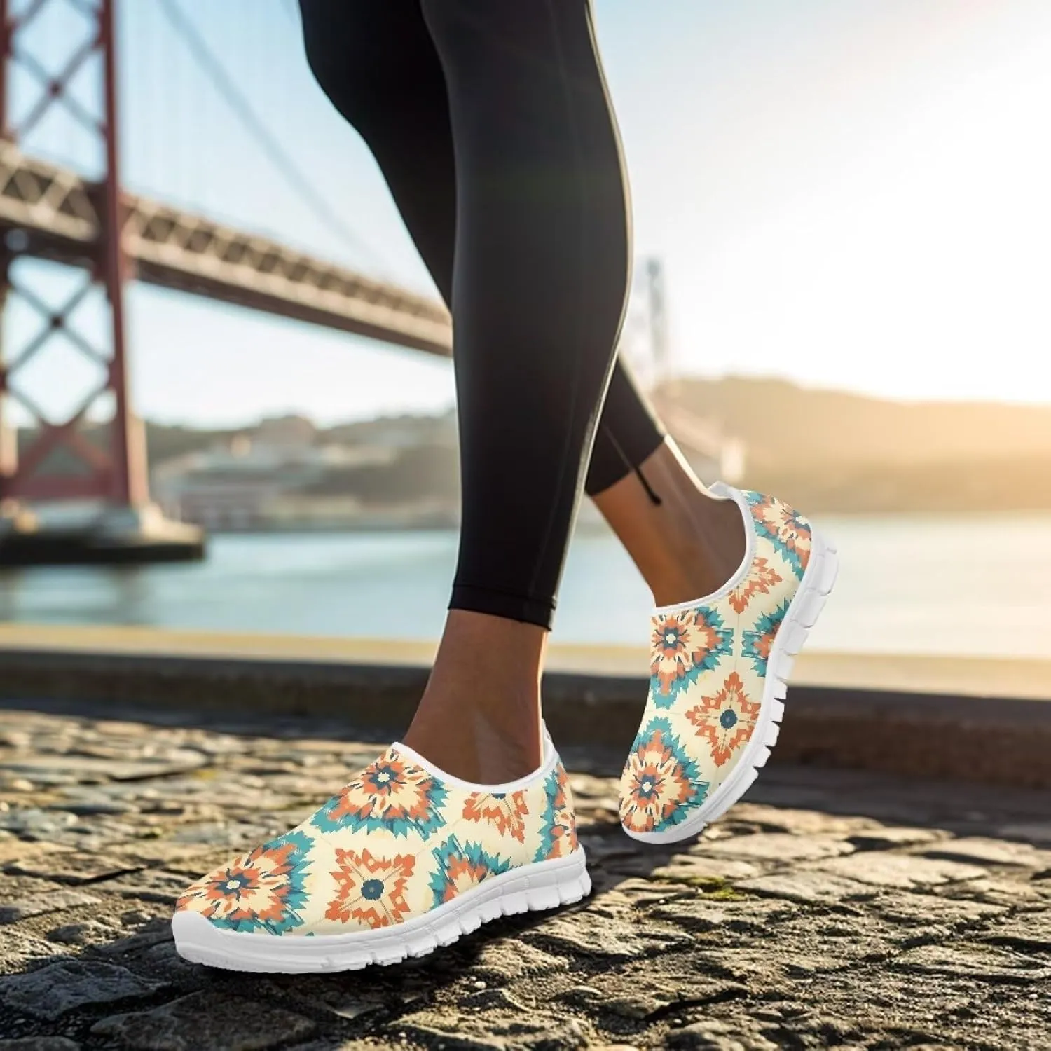 Women's Fashion Sneakers Slip On Walking Loafers Travel ShoesWhite Sole