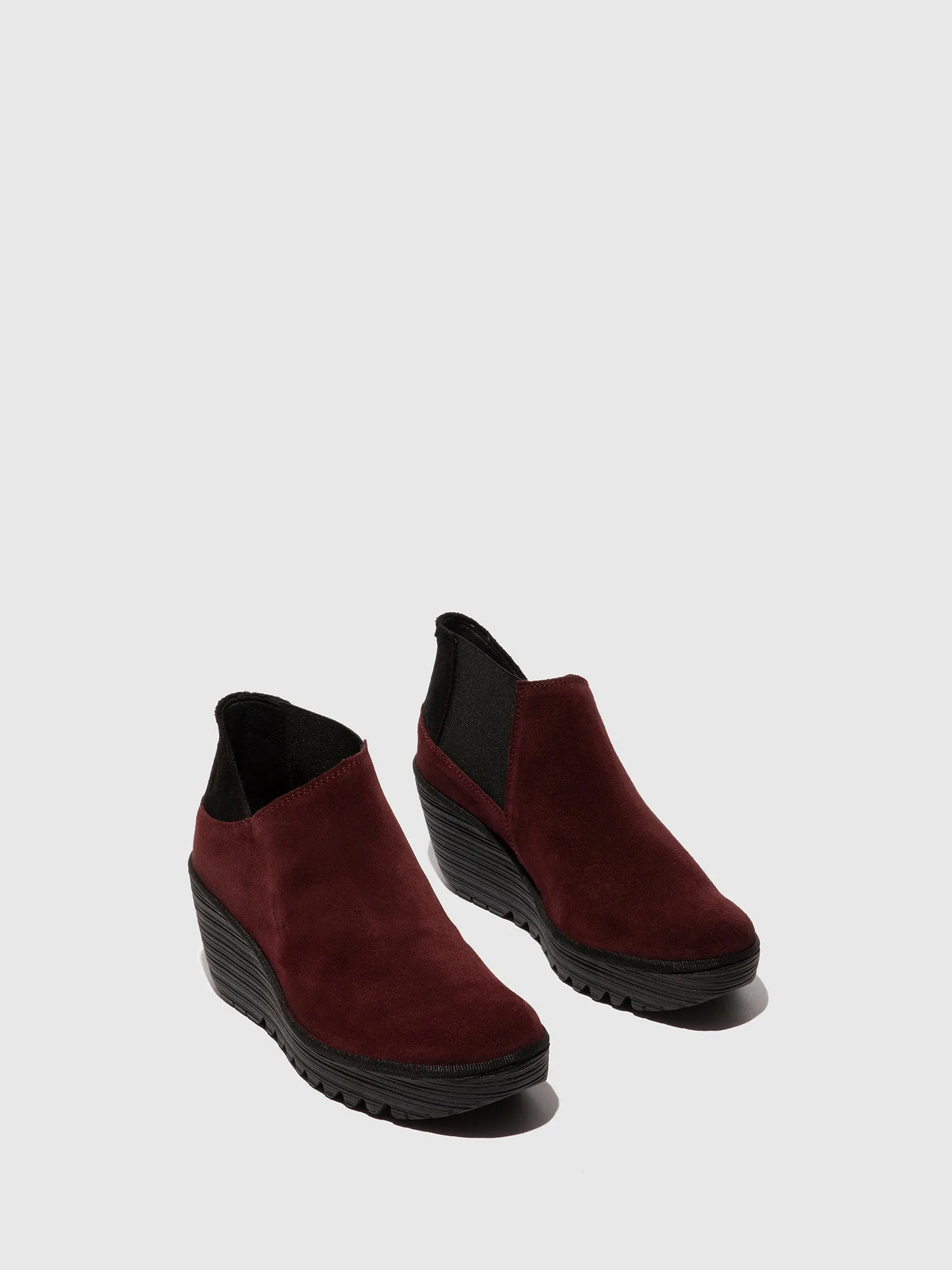 Zip Up Ankle Boots YEGO400FLY WINE/BLACK
